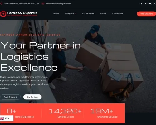 Screenshot of Scam Courier Fortressexpresslogistics.com