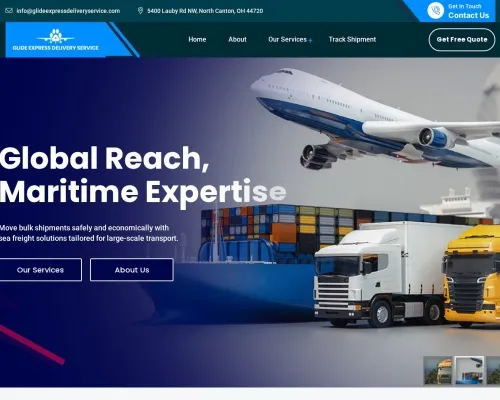 Screenshot of Scam Courier Glideexpressdeliveryservice.com