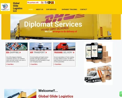 Screenshot of Scam Courier Globalglidelogisticsllc.com