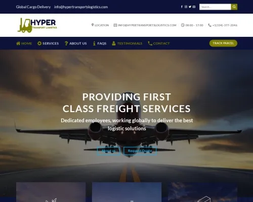 Screenshot of Scam Courier Hypertransportslogistics.com