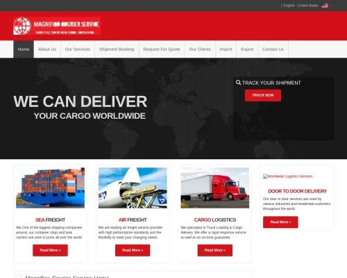 Screenshot of Scam Courier Magnificlogistics.com
