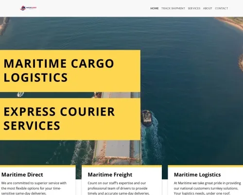 Screenshot of Scam Courier Maritimeexpresslogistics.com
