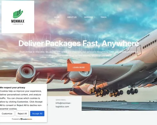 Screenshot of Scam Courier Monmax-logistics.com
