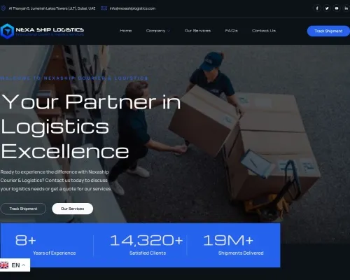 Screenshot of Scam Courier Nexashiplogistics.com