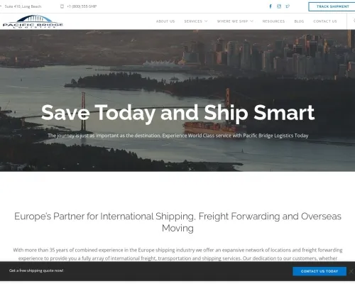 Screenshot of Scam Courier Pacificbridgelogistics.com