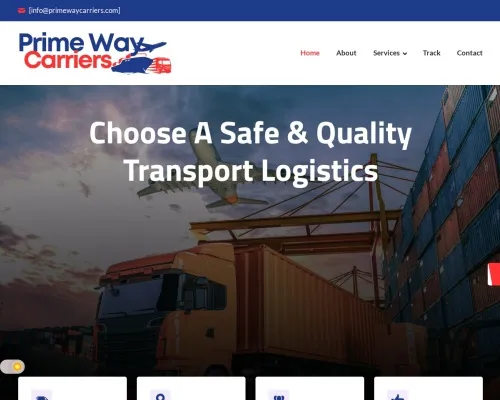 Screenshot of Scam Courier Primewaycarriers.com