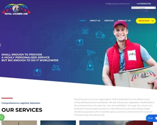 Screenshot of Scam Courier Royalcourierline.com