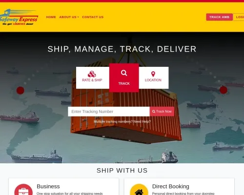 Screenshot of Scam Courier Safewayexpressdelivery.com
