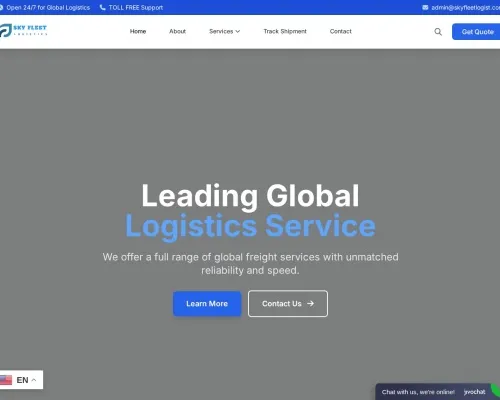 Screenshot of Scam Courier Skyfleetlogist.com