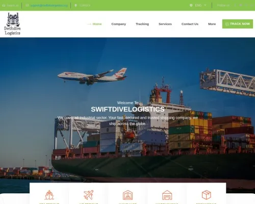 Screenshot of Scam Courier Swiftdivelogistics.org