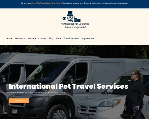 Screenshot of Scam Courier Transglobepetlogistics.com
