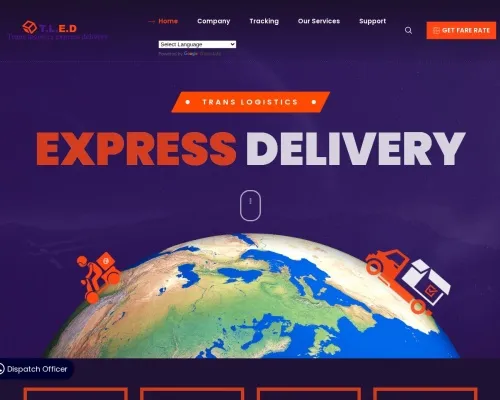 Screenshot of Scam Courier Translogisticsexpressdelivery.com