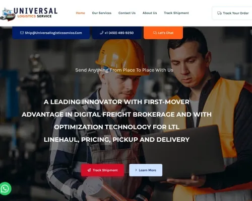 Screenshot of Scam Courier Universallogisticsservice.com