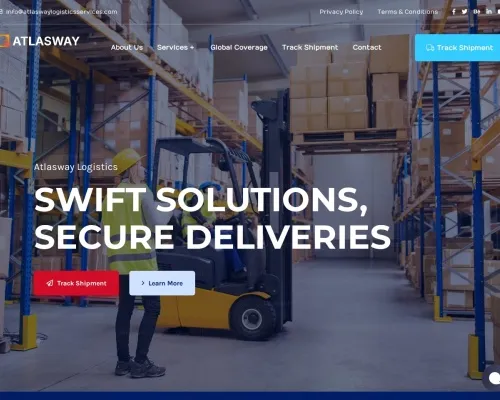 Screenshot of Scam Courier Atlaswaylogisticsservices.com