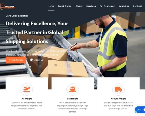 Screenshot of Scam Courier Carecubelogistics.com