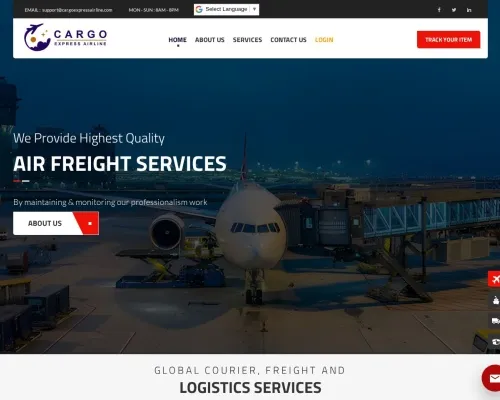 Screenshot of Scam Courier Cargoexpressairline.com