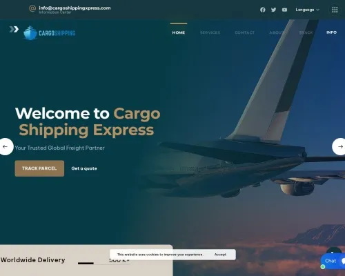 Screenshot of Scam Courier Cargoshippingxpress.com