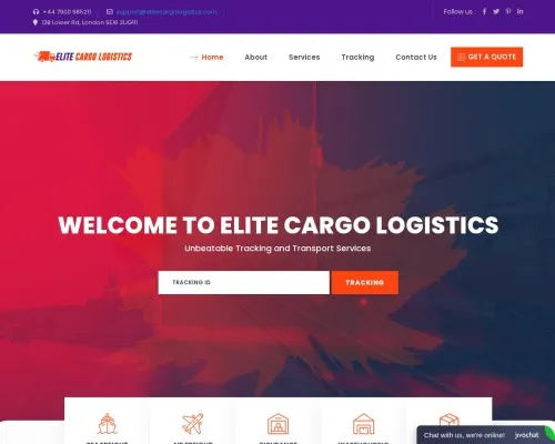 Screenshot of Scam Courier Elitecargologistics.com