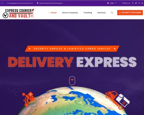 Screenshot of Scam Courier Expresscouriervault.com