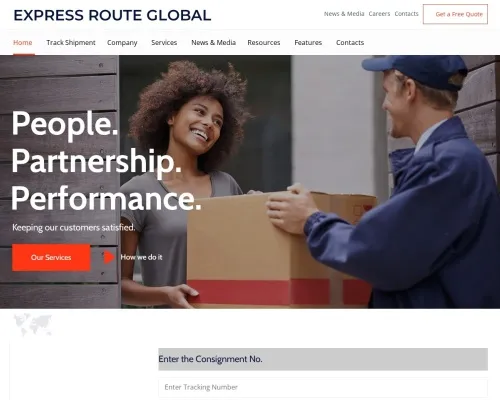 Screenshot of Scam Courier Expressroutegloballogistics.com