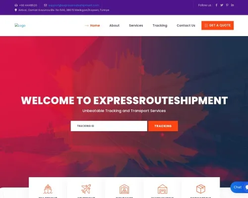 Screenshot of Scam Courier Expressrouteshipment.com