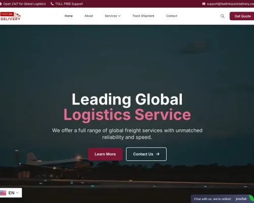 Screenshot of Scam Courier Fastlinkquickdelivery.com