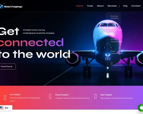 Screenshot of Scam Courier Globalfreightage.com