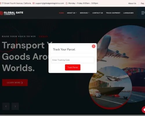 Screenshot of Scam Courier Globalgatelogistics.com