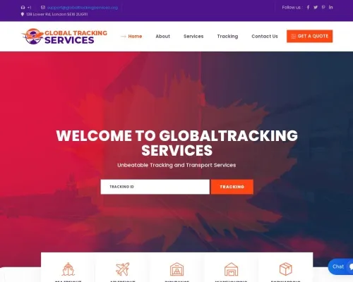 Screenshot of Scam Courier Globaltrackingservices.org