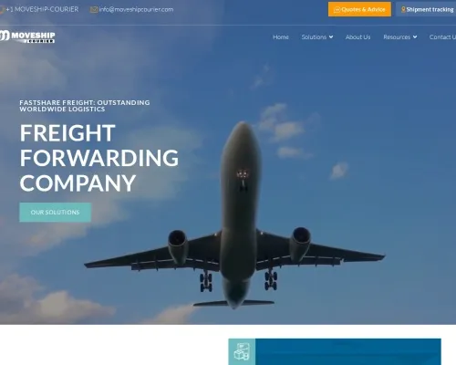 Screenshot of Scam Courier Moveshipcourier.com
