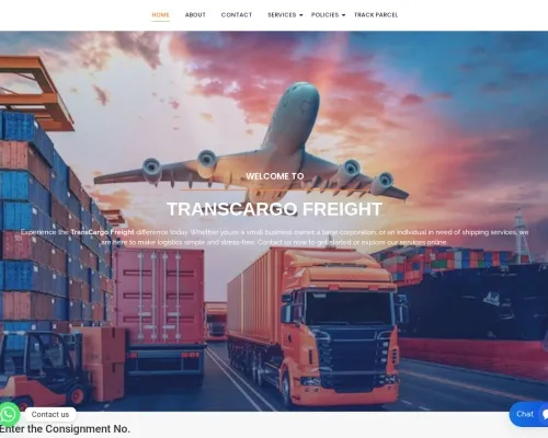 Screenshot of Scam Courier Transglobalcargofreight.com