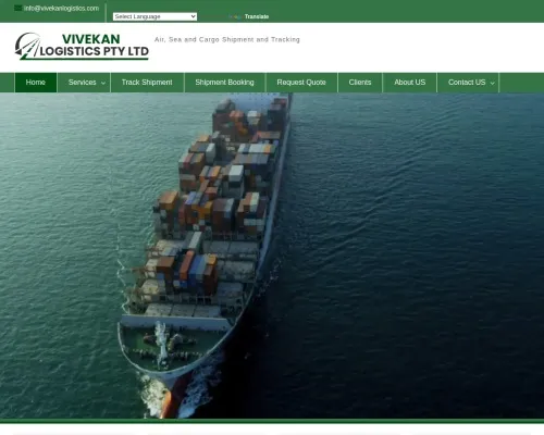 Screenshot of Scam Courier Vivekanlogistics.com