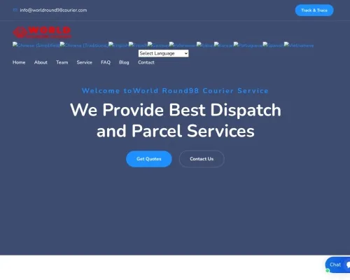 Screenshot of Scam Courier Worldround98courier.com