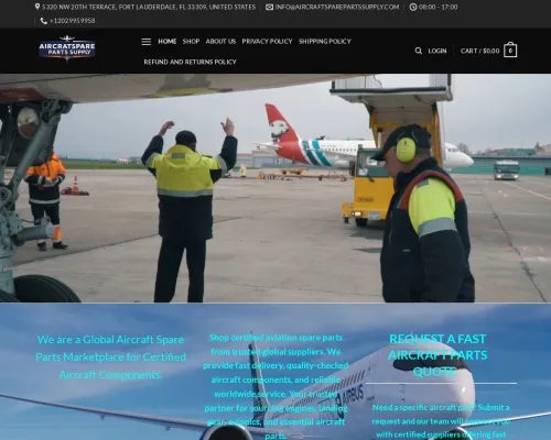 Screenshot of Scam Courier Aircraftsparepartssupply.com