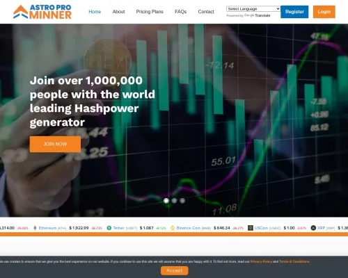 Screenshot of Scam Courier Astroprominer.com