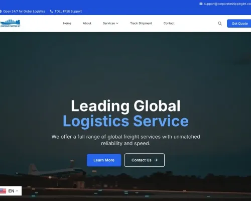 Screenshot of Scam Courier Corporateshippingint.com