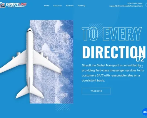 Screenshot of Scam Courier Directlineglobaltransport.com
