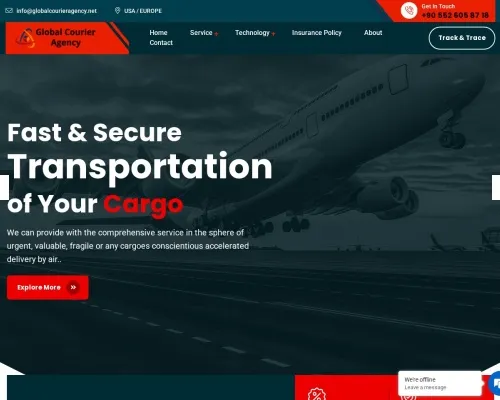 Screenshot of Scam Courier Globalcourieragency.net
