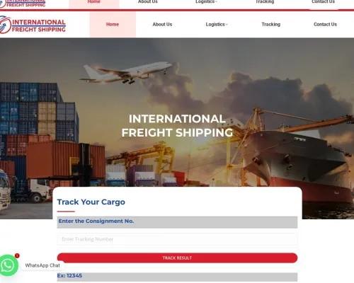 Screenshot of Scam Courier Interfreightsshipping.com