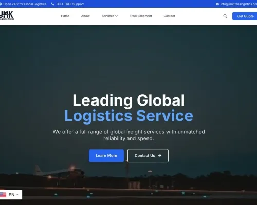 Screenshot of Scam Courier Jmktranslogistics.com