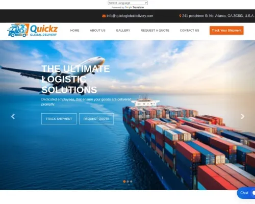 Screenshot of Scam Courier Quickzglobaldelivery.com