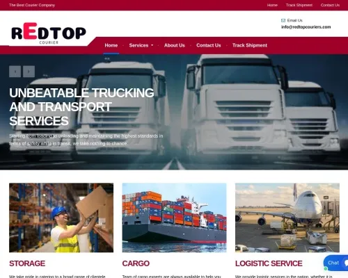 Screenshot of Scam Courier Redtopcouriers.com