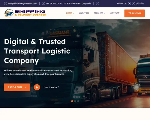 Screenshot of Scam Courier Shipdeliveryoverseas.com