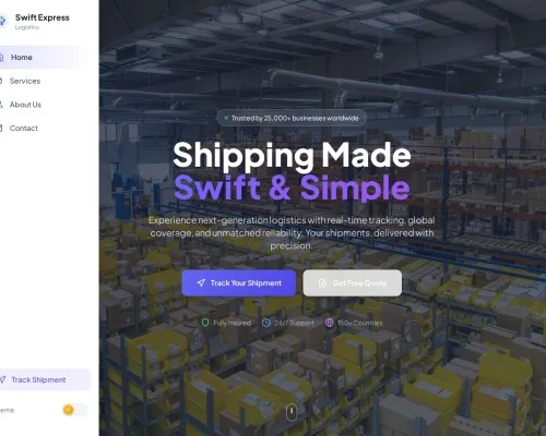 Screenshot of Scam Courier Swift-express-logistics.com