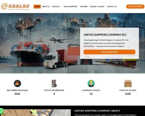 Screenshot of Scam Courier Unitedshipperscompanyplc.com
