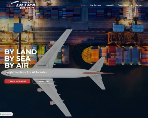 Screenshot of Scam Courier Uspsultradelivery.com