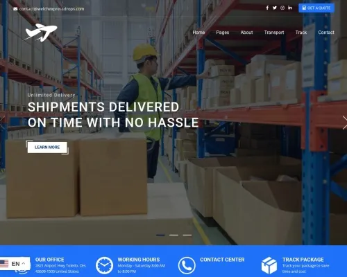 Screenshot of Scam Courier Welchexpressdrops.com