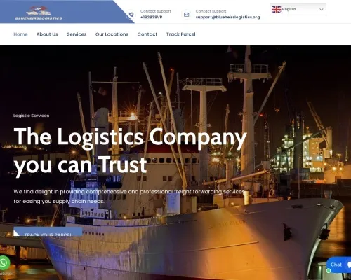 Screenshot of Scam Courier Blueheirslogistics.org