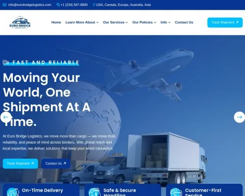 Screenshot of Scam Courier Eurobridgelogistics.com