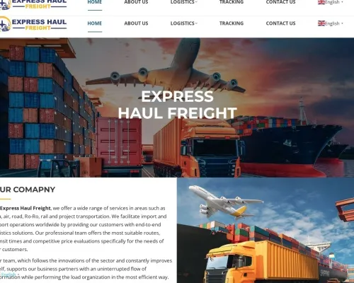 Screenshot of Scam Courier Expresshaulfreight.com